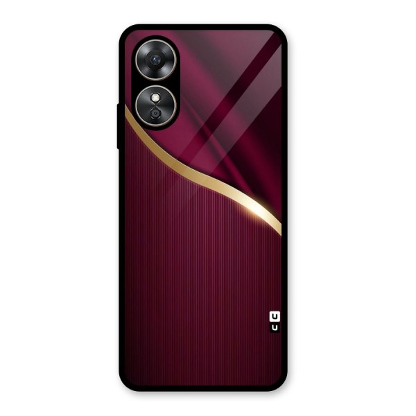 Smooth Maroon Glass Back Case for Oppo A17