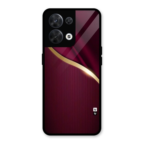 Smooth Maroon Glass Back Case for Oppo Reno8 5G
