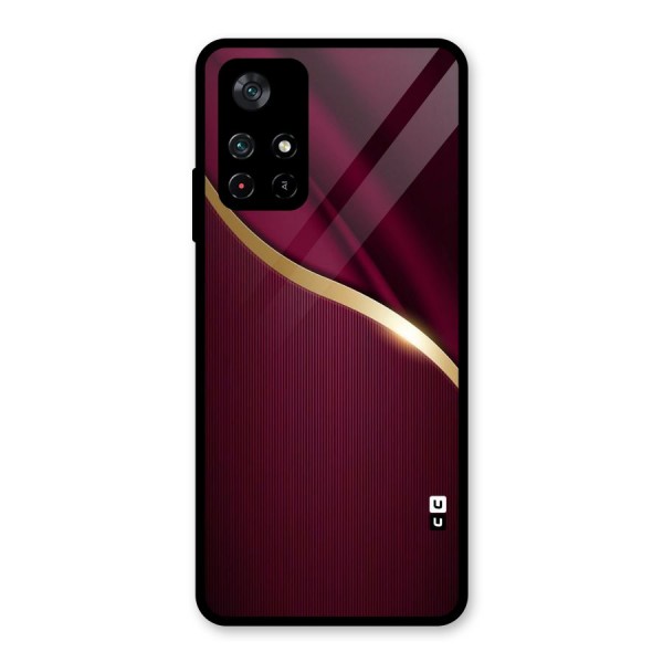 Smooth Maroon Glass Back Case for Poco M4 Pro 5G