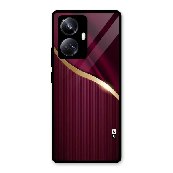 Smooth Maroon Glass Back Case for Realme 10 Pro Plus