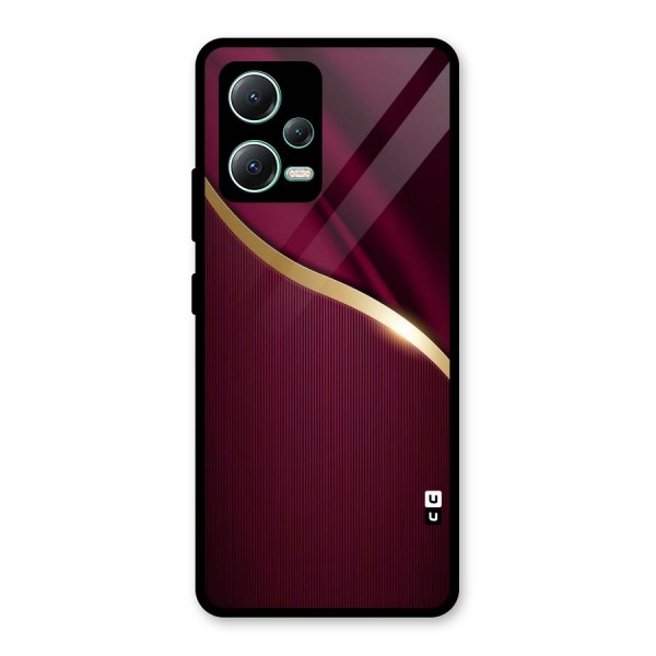 Smooth Maroon Glass Back Case for Redmi Note 12 5G