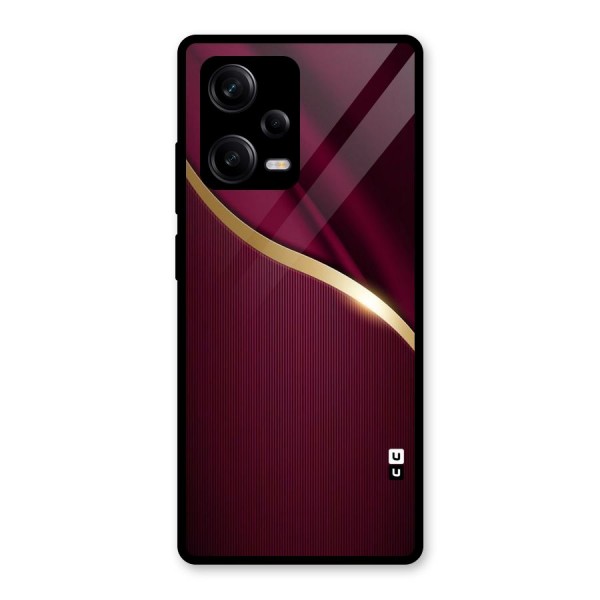 Smooth Maroon Glass Back Case for Redmi Note 12 Pro