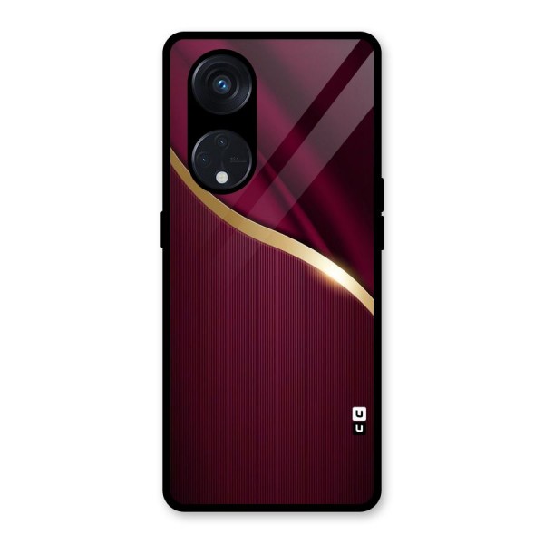 Smooth Maroon Glass Back Case for Reno8 T 5G