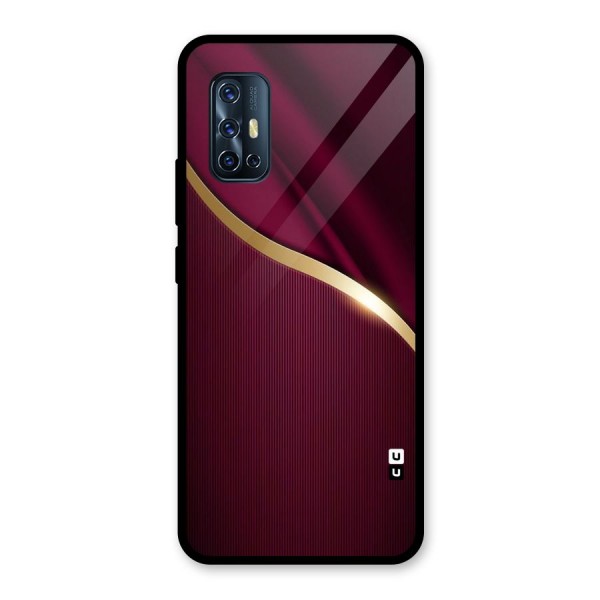 Smooth Maroon Glass Back Case for Vivo V17