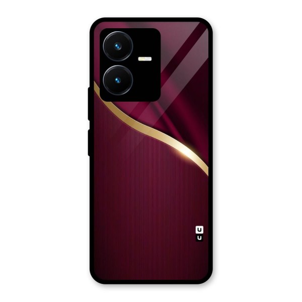 Smooth Maroon Glass Back Case for Vivo Y22