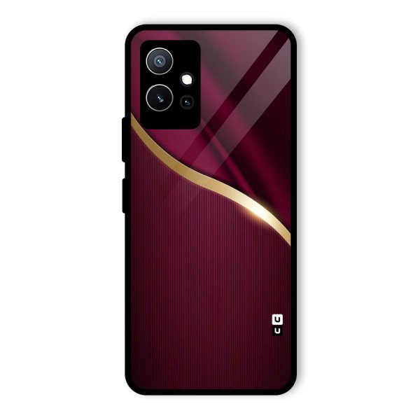 Smooth Maroon Glass Back Case for Vivo Y75 5G