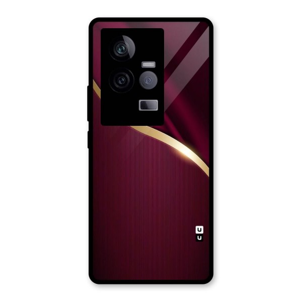 Smooth Maroon Glass Back Case for Vivo iQOO 11 5G