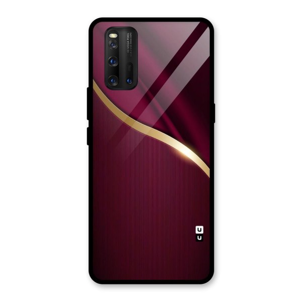 Smooth Maroon Glass Back Case for Vivo iQOO 3