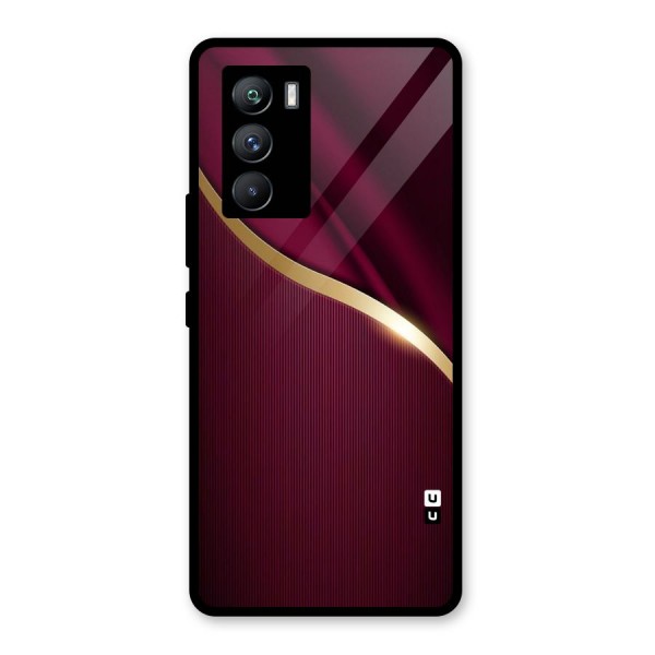 Smooth Maroon Glass Back Case for Vivo iQOO 9 SE