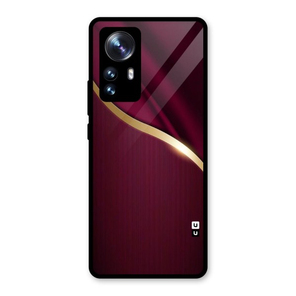 Smooth Maroon Glass Back Case for Xiaomi 12 Pro