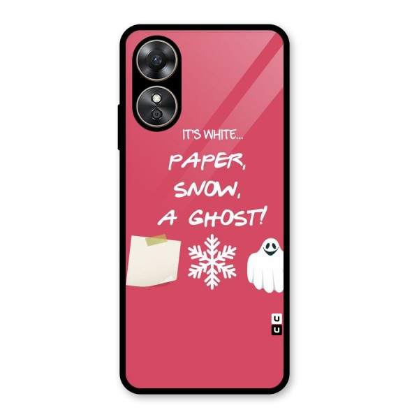 Snow Paper Glass Back Case for Oppo A17