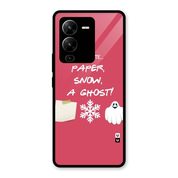 Snow Paper Glass Back Case for Vivo V25 Pro