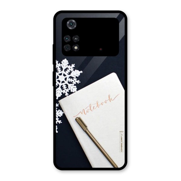 Snowflake Notebook Glass Back Case for Poco M4 Pro 4G