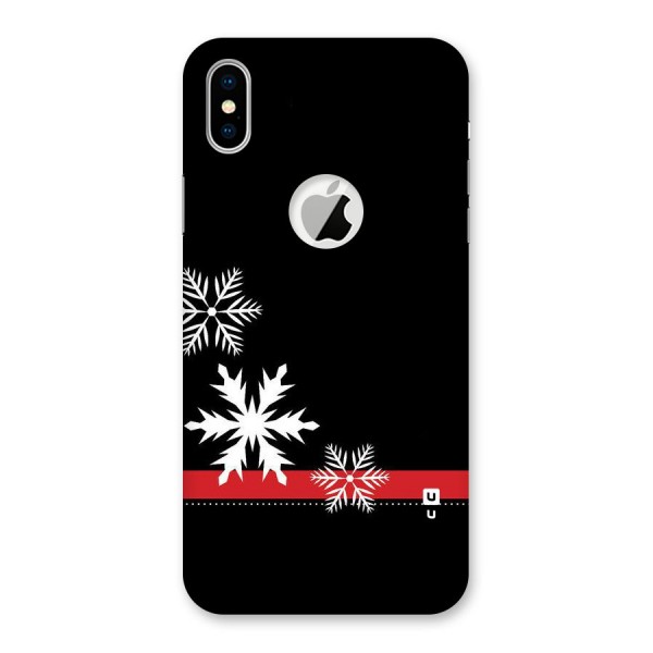 Snowflake Ribbon Back Case for iPhone XS Logo Cut