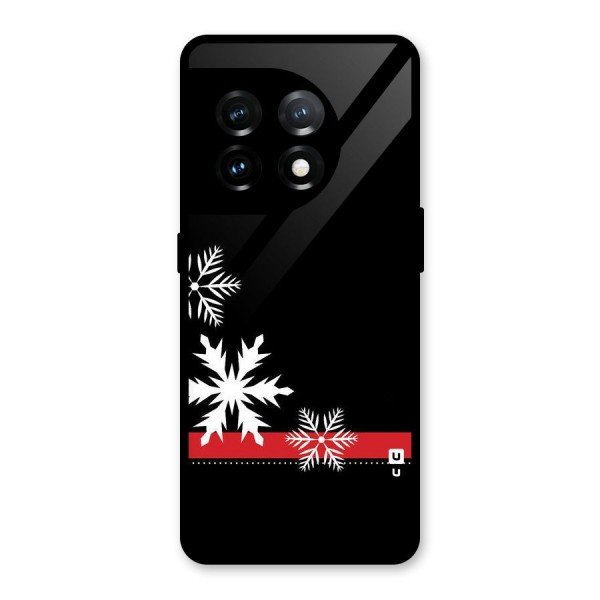 Snowflake Ribbon Glass Back Case for OnePlus 11