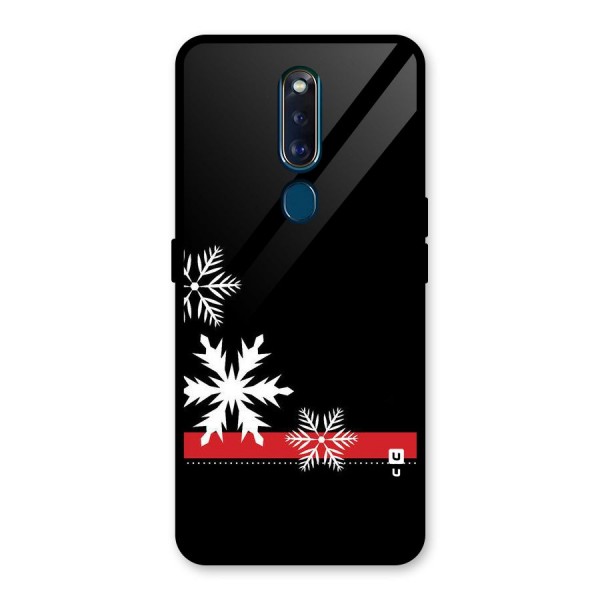 Snowflake Ribbon Glass Back Case for Oppo F11 Pro