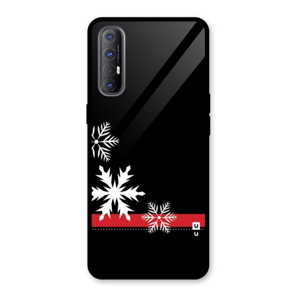 Snowflake Ribbon Glass Back Case for Oppo Reno3 Pro