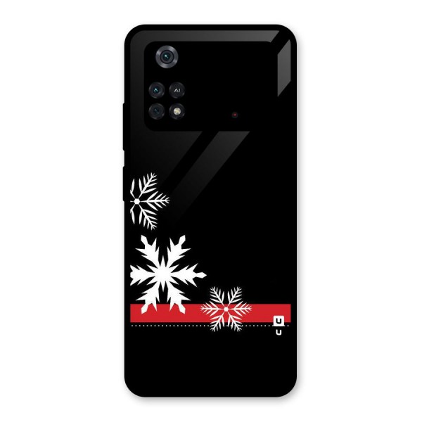 Snowflake Ribbon Glass Back Case for Poco M4 Pro 4G