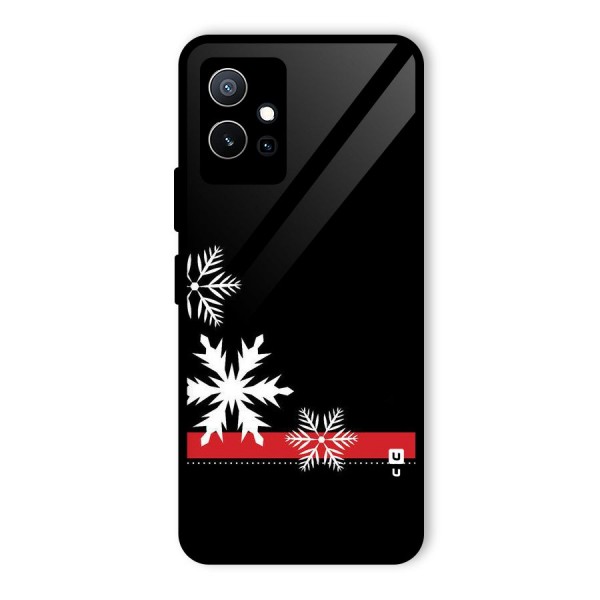 Snowflake Ribbon Glass Back Case for Vivo T1 5G