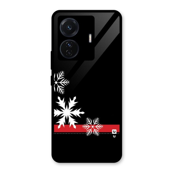 Snowflake Ribbon Glass Back Case for Vivo T1 Pro