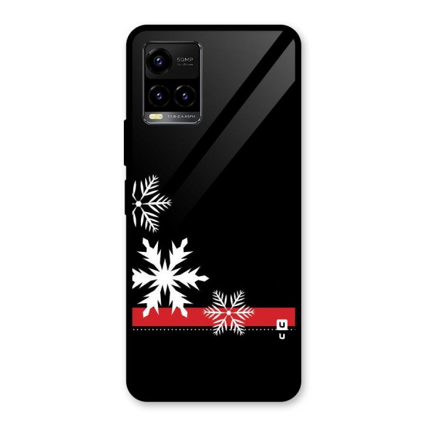 Snowflake Ribbon Glass Back Case for Vivo Y21 2021