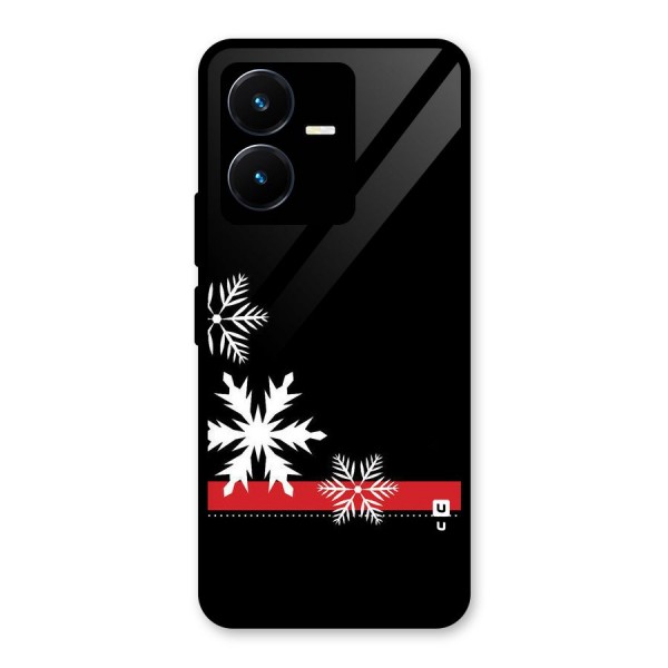 Snowflake Ribbon Glass Back Case for Vivo Y22