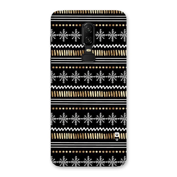 Snowflakes Gold Back Case for OnePlus 6