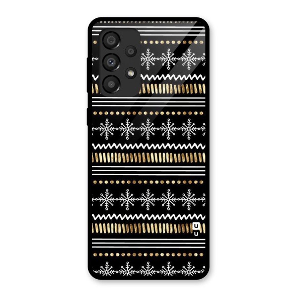 Snowflakes Gold Glass Back Case for Galaxy A33 5G