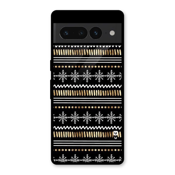 Snowflakes Gold Glass Back Case for Google Pixel 7 Pro