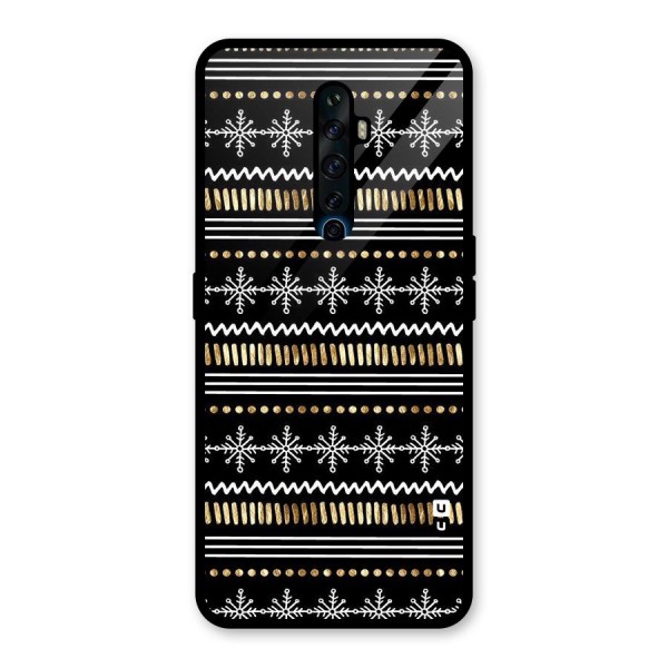 Snowflakes Gold Glass Back Case for Oppo Reno2 Z