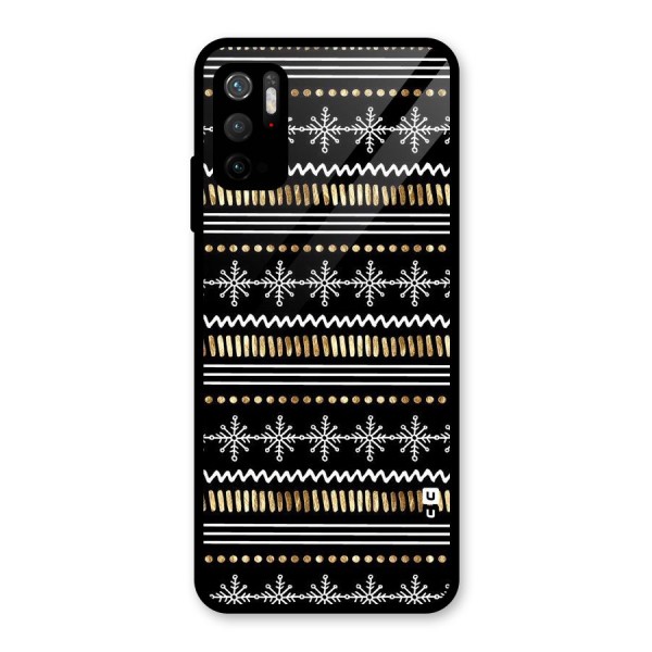 Snowflakes Gold Glass Back Case for Poco M3 Pro 5G