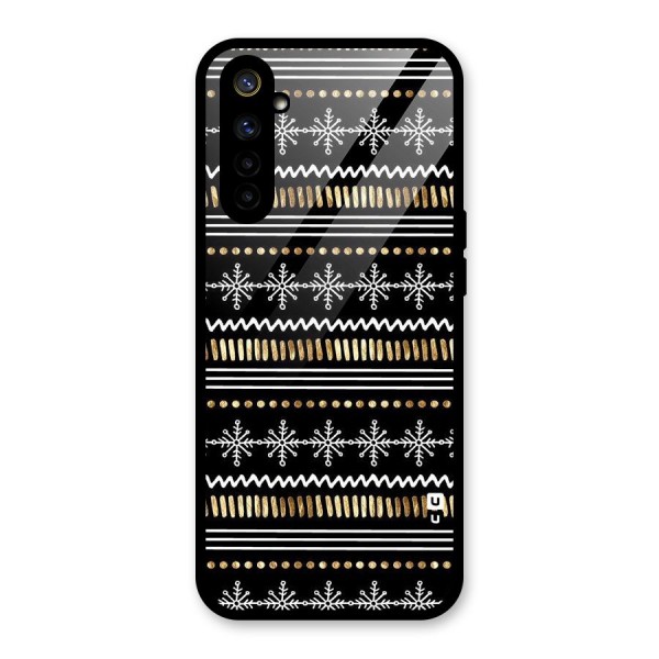 Snowflakes Gold Glass Back Case for Realme 6i