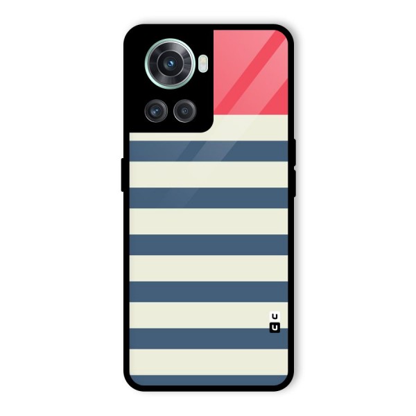 Solid Orange And Stripes Glass Back Case for OnePlus 10R