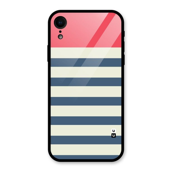 Solid Orange And Stripes Glass Back Case for XR