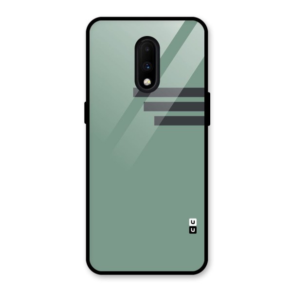 Solid Sports Stripe Glass Back Case for OnePlus 7