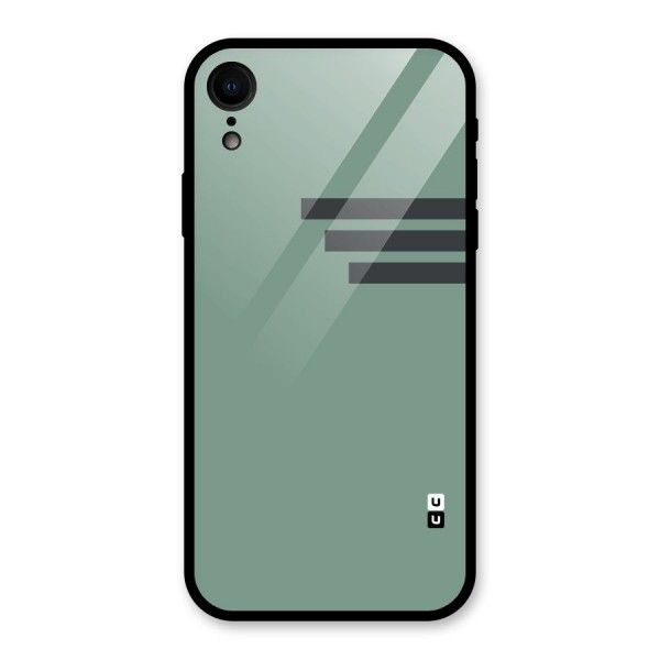 Solid Sports Stripe Glass Back Case for XR