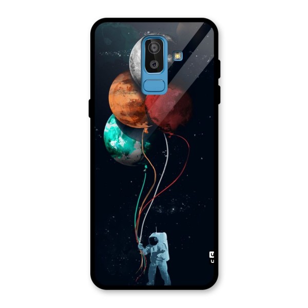 Space Balloons Glass Back Case for Galaxy J8