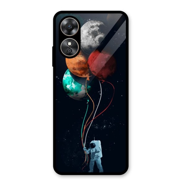 Space Balloons Glass Back Case for Oppo A17