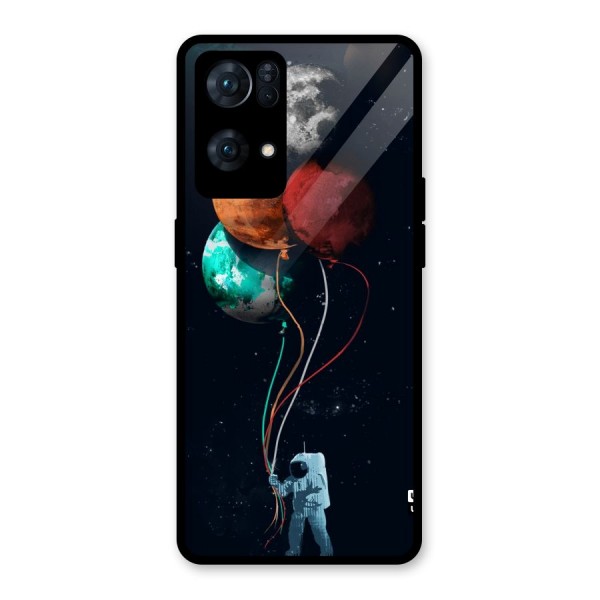 Space Balloons Glass Back Case for Oppo Reno7 Pro 5G