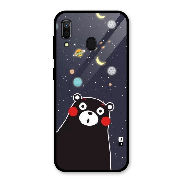 Space Bear Glass Back Case for Galaxy A30