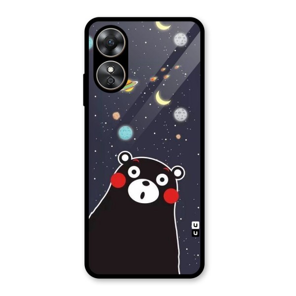 Space Bear Glass Back Case for Oppo A17