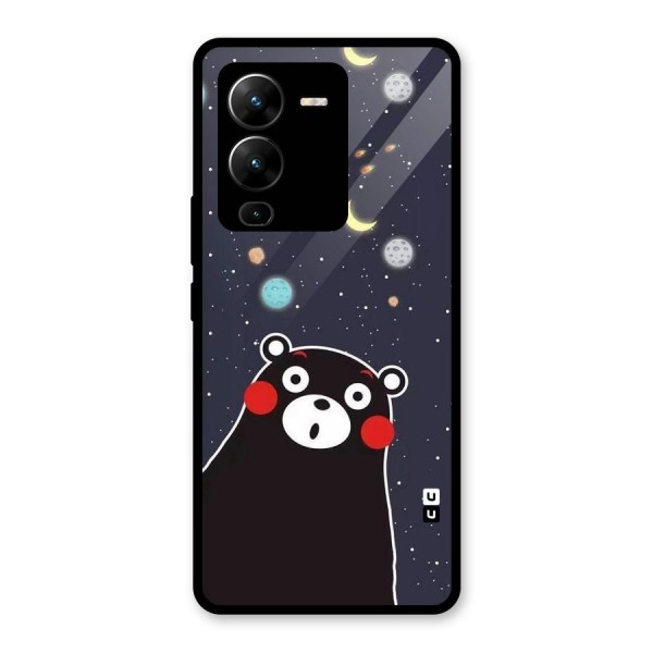 Space Bear Glass Back Case for Vivo V25 Pro