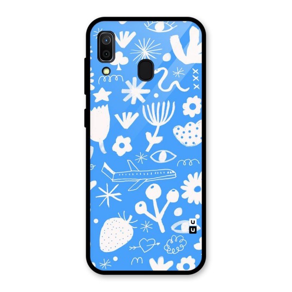 Space Blue Pattern Glass Back Case for Galaxy A30