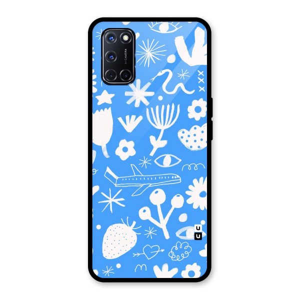 Space Blue Pattern Glass Back Case for Oppo A52