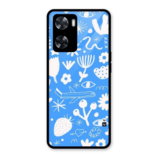 Space Blue Pattern Glass Back Case for Oppo A57 2022