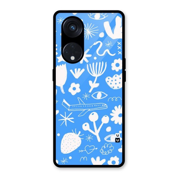 Space Blue Pattern Glass Back Case for Reno8 T 5G