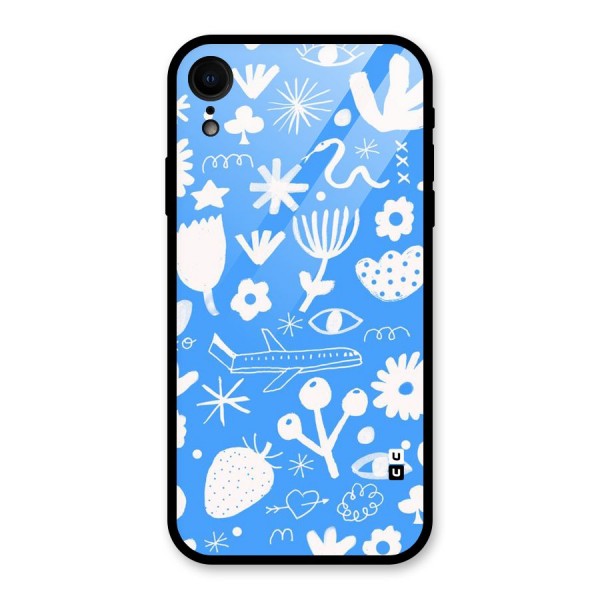 Space Blue Pattern Glass Back Case for XR