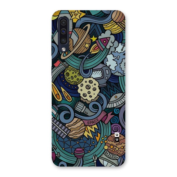 Space Pattern Blue Back Case for Galaxy A50