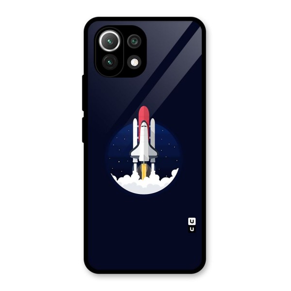 Space Rocket Minimal Glass Back Case for Mi 11 Lite