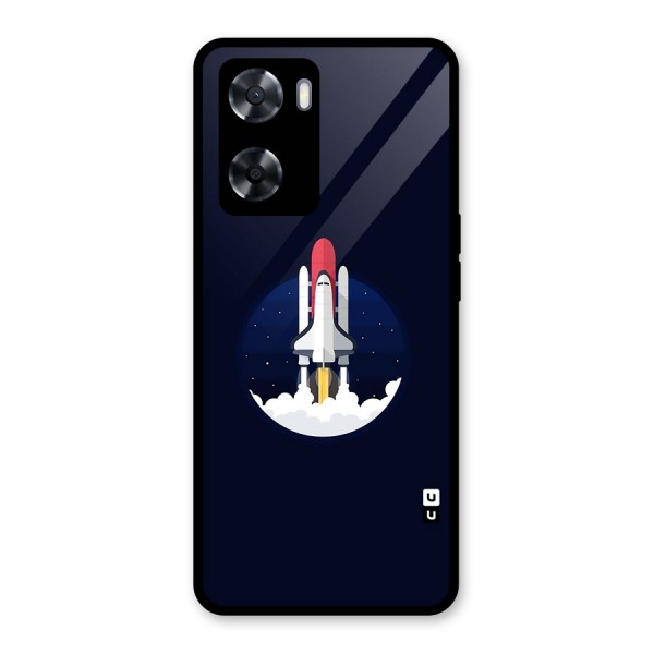 Space Rocket Minimal Glass Back Case for Oppo A57 2022